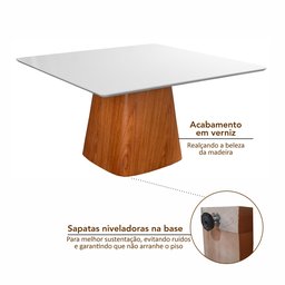 Mesa Quadrada em Madeira Maciça e Verniz Bérgamo Authentic - 7