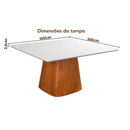Mesa Quadrada em Madeira Maciça e Verniz Bérgamo Authentic - 4