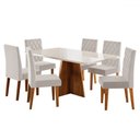 Ver imagem 1 de Mesa de Jantar 6 Lugares Antonella com Vidro Mel/off White/veludo Pastel - Viero Móveis
