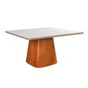 Ver imagem 5 de Conjunto Mesa Bérgamo Tampo c/Detalhe e 8 Cadeiras Madeira Maciça, Estofada e Rattan de Fibra 100% m