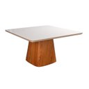 Ver imagem 6 de Conjunto Mesa Bérgamo Tampo c/Detalhe e 8 Cadeiras Madeira Maciça, Estofada e Rattan de Fibra 100% m