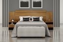 Ver imagem 1 de Cabeceira Cama Box Casal Royal com 2 Mesa de Cabeceira Novo Horizonte Cumaru