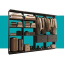 Ver imagem 5 de Guarda-Roupas Closet Modulado Alasca One 240cm 4 Peças com 4 Gavetas e Cabideiros Preto Touch