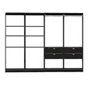 Ver imagem 3 de Guarda-Roupas Closet Modulado Alasca One 240cm 4 Peças com 4 Gavetas e Cabideiros Preto Touch