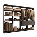 Ver imagem 2 de Guarda-Roupas Closet Modulado Alasca One 240cm 4 Peças com 4 Gavetas e Cabideiros Preto Touch