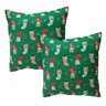 Kit 2 Almofadas Decorativas Natal Oxford 45x45 Verde - 1
