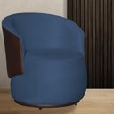 Ver imagem 1 de Poltrona Organica Beatriz Suede Azul Royal C/ Composê Corano Marrom - Lm Decor