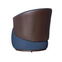 Ver imagem 4 de Poltrona Organica Beatriz Suede Azul Royal C/ Composê Corano Marrom - Lm Decor