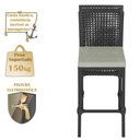 Ver imagem 4 de Mesa Bistrô com 4 Banquetas Roma Preta Corda Náutica Estofado 3 Trama Original