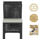 Ver imagem 3 de Mesa Bistrô com 4 Banquetas Roma Preta Corda Náutica Estofado 3 Trama Original