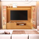 Ver imagem 1 de Estante Home Theater para TV até 84 Polegadas Ripado com Vidro Reflecta e LED 100% MDF 219CMX305CM Vitoria Regia Yescasa Nature