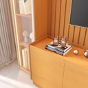 Ver mais imagens de Estante Home Theater para TV até 84 Polegadas Ripado com Vidro Reflecta e LED 100% MDF 219CMX305CM Vitoria Regia Yescasa Nature