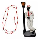 Ver imagem 4 de Imagem Zé Pelintra e Oxóssi Resina 15 Cm com Guia Missangão