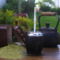 Bomba para Chimarrão Tererê Aço Inox 304 e Ouro 18k Pingente Cuia - 4