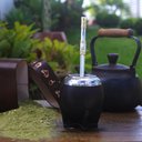 Ver imagem 4 de Bomba para Chimarrão Tererê Aço Inox 304 e Ouro 18k Pingente Cuia