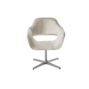 Ver imagem 2 de Poltrona Decorativa Zara Pé Giratório de Metal Sala Recepção Bege Claro