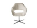 Ver imagem 2 de Poltrona Decorativa Zara Pé Giratório de Metal Sala Recepção Bege Claro
