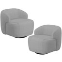 Ver imagem 1 de Kit 02 Poltronas Decorativa Orgânica Giratória para Sala Living Barolo L06 Linho Cinza - Lyam
