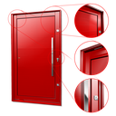 Ver imagem 3 de Porta Pivotante Alumínio Lambril c/Puxador Dir. Elite Vermelho 216x150 Brimak