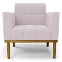 Ver imagem 7 de Poltrona Sala Base Madeira Castanho Kit 2 Ana Bouclé Rosê - Ibiza