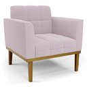 Ver imagem 6 de Poltrona Sala Base Madeira Castanho Kit 2 Ana Bouclé Rosê - Ibiza