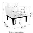Ver imagem 4 de Poltrona Sala Base Madeira Castanho Kit 2 Ana Bouclé Rosê - Ibiza