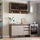 Ver imagem 1 de Cozinha Compacta Connect 4 Portas 2 Gavetas com Vidro 100% Mdf Duna/cristal - Henn