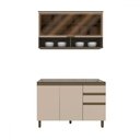 Ver imagem 2 de Cozinha Compacta Connect 4 Portas 2 Gavetas com Vidro 100% Mdf Duna/cristal - Henn