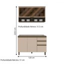 Ver imagem 4 de Cozinha Compacta Connect 4 Portas 2 Gavetas com Vidro 100% Mdf Duna/cristal - Henn