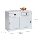 Ver imagem 4 de Balcão Aparador Sala Buffet Madeira 2 Portas de Correr Savona Branco Lavado Idimex