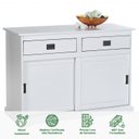 Ver imagem 3 de Balcão Aparador Sala Buffet Madeira 2 Portas de Correr Savona Branco Lavado Idimex