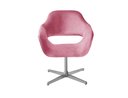 Ver imagem 2 de Poltrona Decorativa Zara Pé Giratório de Metal Sala Recepção Rosa