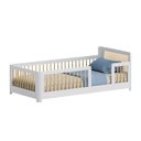 Ver imagem 2 de Cama Infantil Solteiro Montessoriano com Rattan Wave Casatema MadeiraOriginals Bege/Branco/Marrom