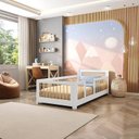 Ver imagem 1 de Cama Infantil Solteiro Montessoriano com Rattan Wave Casatema MadeiraOriginals Bege/Branco/Marrom