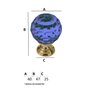 Puxador Cristal - IL 4501 - Dourado - Azul - 40MM - 2