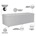 Ver imagem 4 de Calçadeira Recamier Baú para Cama de Casal King Dália 195x50 Cm W01 Linho Cinza - Lyam Lyam Decor