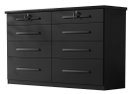 Ver imagem 1 de Cômoda Monique 8 Gavetas (preto)