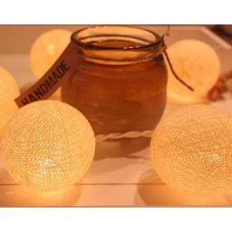 Bolinhas de Luz Cormilu Led, À Pilha, 20 Bolas, 2.8m, (off White Bege) - 4