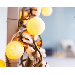 Bolinhas de Luz Cormilu Led, À Pilha, 20 Bolas, 2.8m, (off White Bege) - 3