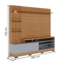 Ver imagem 3 de Estante Home para Tv 65 Pol 200 Cm Maceio Led Freijo Cinza Fosco Clb