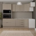 Ver imagem 1 de Cozinha Planejada 7 Peças sem Tampo com Rodapé Ipanema CabeCasa MadeiraOriginals Marrom/Fendi Trama