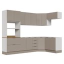 Ver imagem 5 de Cozinha Planejada 7 Peças sem Tampo com Rodapé Ipanema CabeCasa MadeiraOriginals Marrom/Fendi Trama
