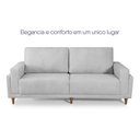 Ver imagem 5 de Sofá Privilege 3 Lugares Fixo 215cm Cinza Bouclê King House
