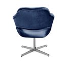 Ver imagem 5 de Poltrona Decorativa Zara Pé Giratório de Metal Sala Recepção Azul Marinho