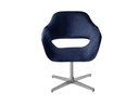 Ver imagem 2 de Poltrona Decorativa Zara Pé Giratório de Metal Sala Recepção Azul Marinho