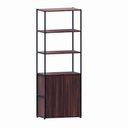 Ver imagem 5 de Estante Industrial 3 Torres Portas Prateleiras Metal Madeira Cor:louro Preto com Preto