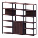Ver imagem 2 de Estante Industrial 3 Torres Portas Prateleiras Metal Madeira Cor:louro Preto com Preto