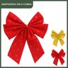 Kit C/3 Laços Vermelhos Grandes Árvore de Natal Enfeite Decoração Luxo - 4