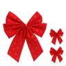 Kit C/3 Laços Vermelhos Grandes Árvore de Natal Enfeite Decoração Luxo - 1