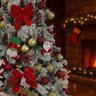 Kit C/3 Laços Vermelhos Grandes Árvore de Natal Enfeite Decoração Luxo - 11